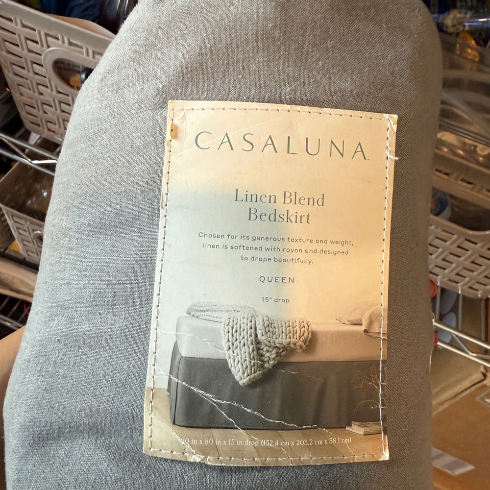 Casaluna Gray Linen Bedskirt Queen